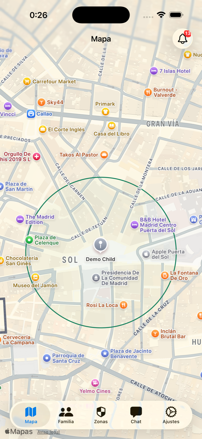 Mapa en tiempo real
